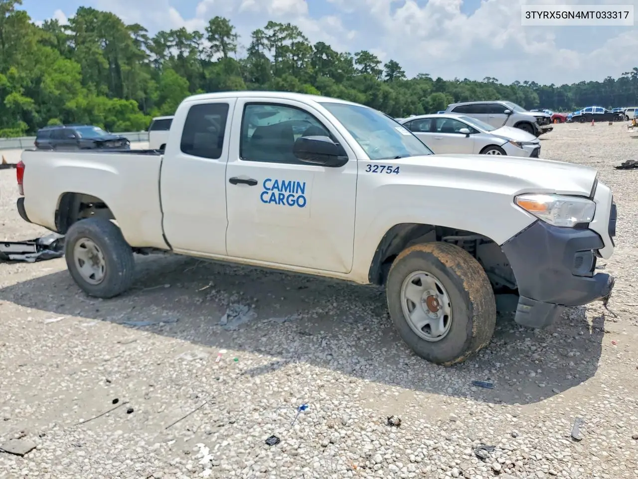 2021 Toyota Tacoma Sr VIN: 3TYRX5GN4MT033317 Lot: 57315856