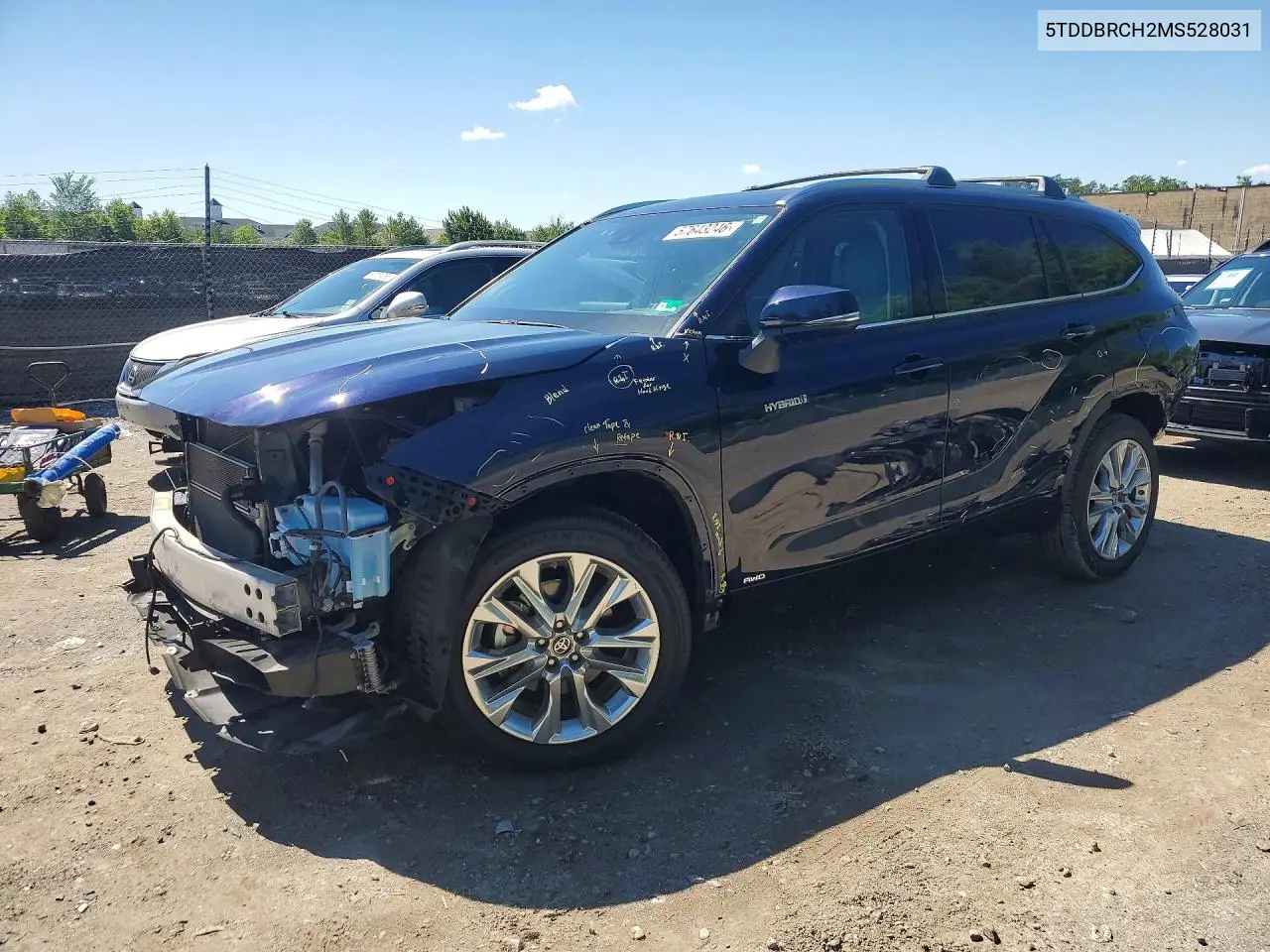2021 Toyota Highlander Hybrid Limited VIN: 5TDDBRCH2MS528031 Lot: 57643246