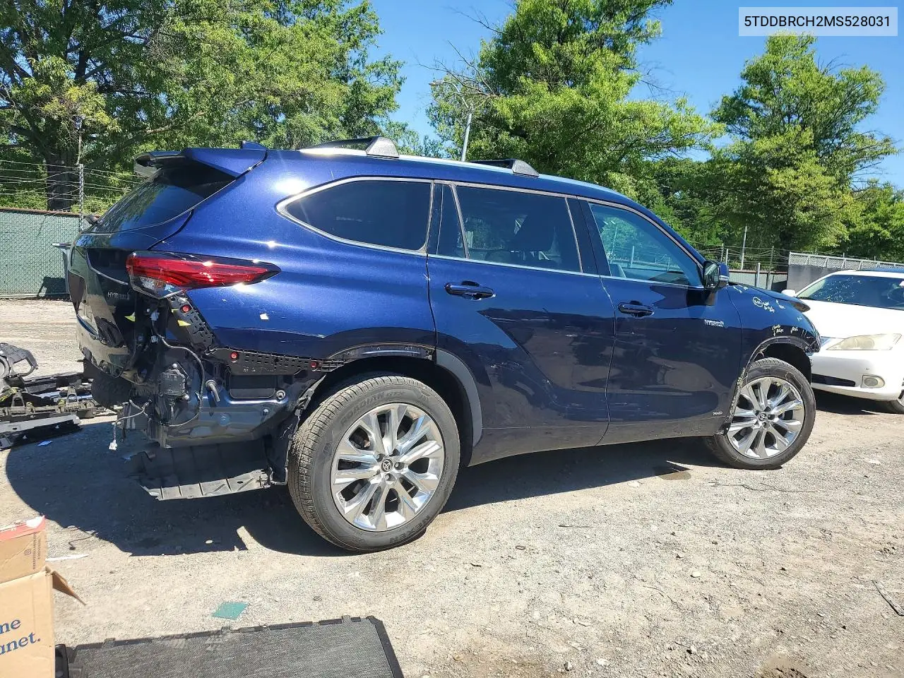 2021 Toyota Highlander Hybrid Limited VIN: 5TDDBRCH2MS528031 Lot: 57643246