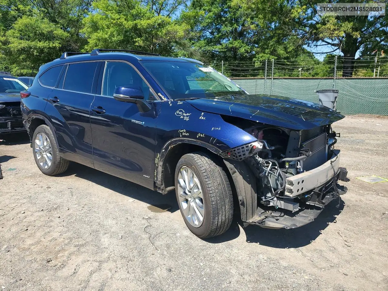 2021 Toyota Highlander Hybrid Limited VIN: 5TDDBRCH2MS528031 Lot: 57643246