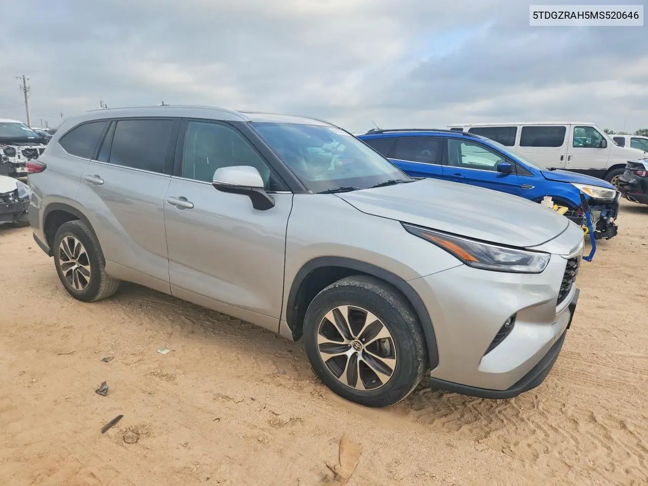 2021 Toyota Highlander Xle VIN: 5TDGZRAH5MS520646 Lot: 58180076
