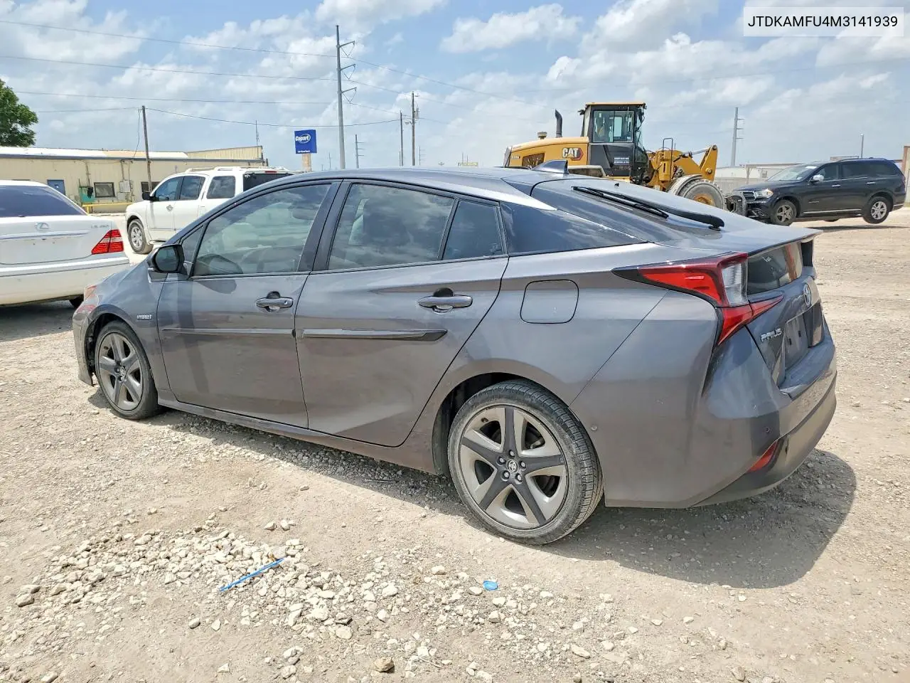 2021 Toyota Prius Limited VIN: JTDKAMFU4M3141939 Lot: 58276196