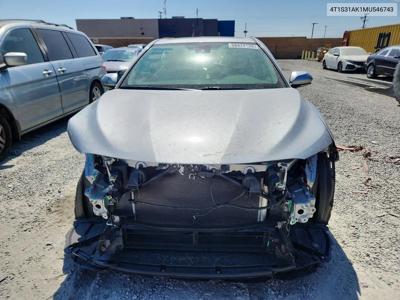 2021 Toyota Camry Se VIN: 4T1S31AK1MU546743 Lot: 58474126