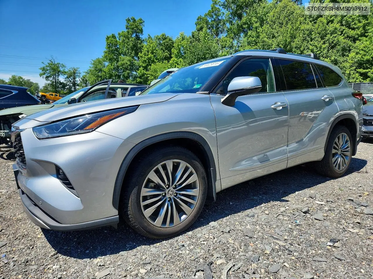 2021 Toyota Highlander Platinum VIN: 5TDFZRBH8MS093912 Lot: 58525816