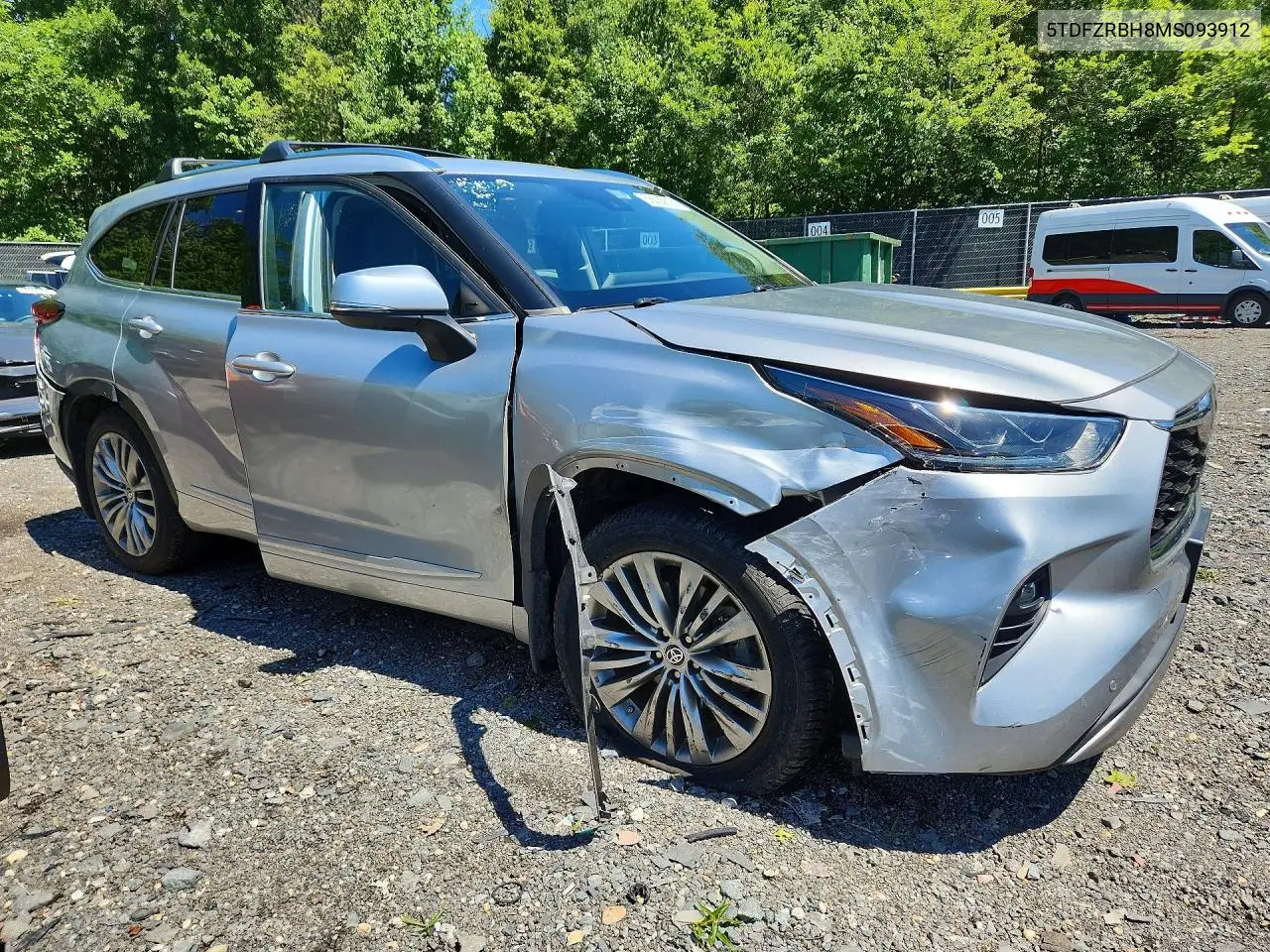 2021 Toyota Highlander Platinum VIN: 5TDFZRBH8MS093912 Lot: 58525816