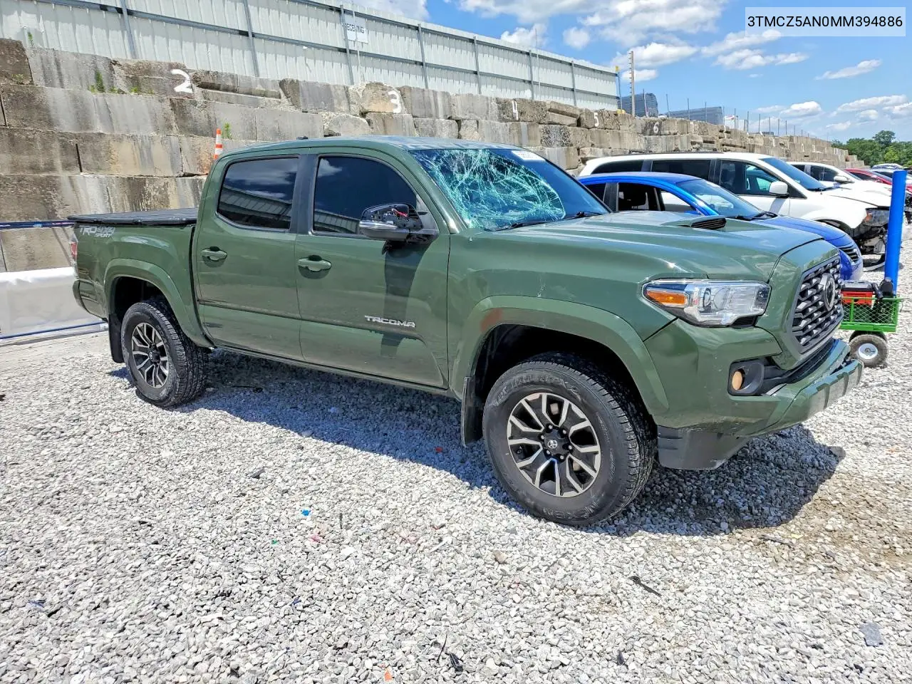 2021 Toyota Tacoma Trd Sport VIN: 3TMCZ5AN0MM394886 Lot: 58639126