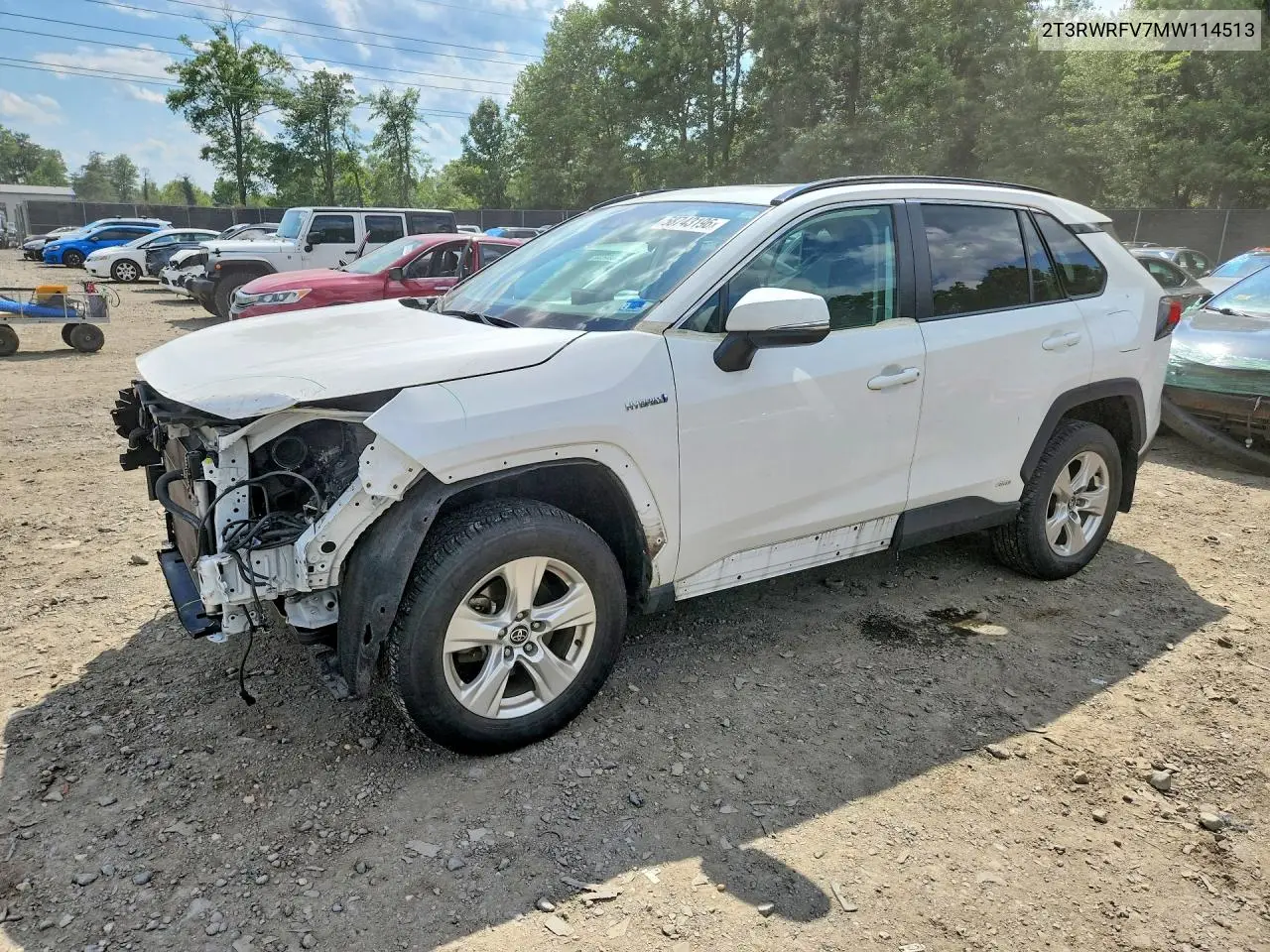 2021 Toyota Rav4 Xle VIN: 2T3RWRFV7MW114513 Lot: 58743196