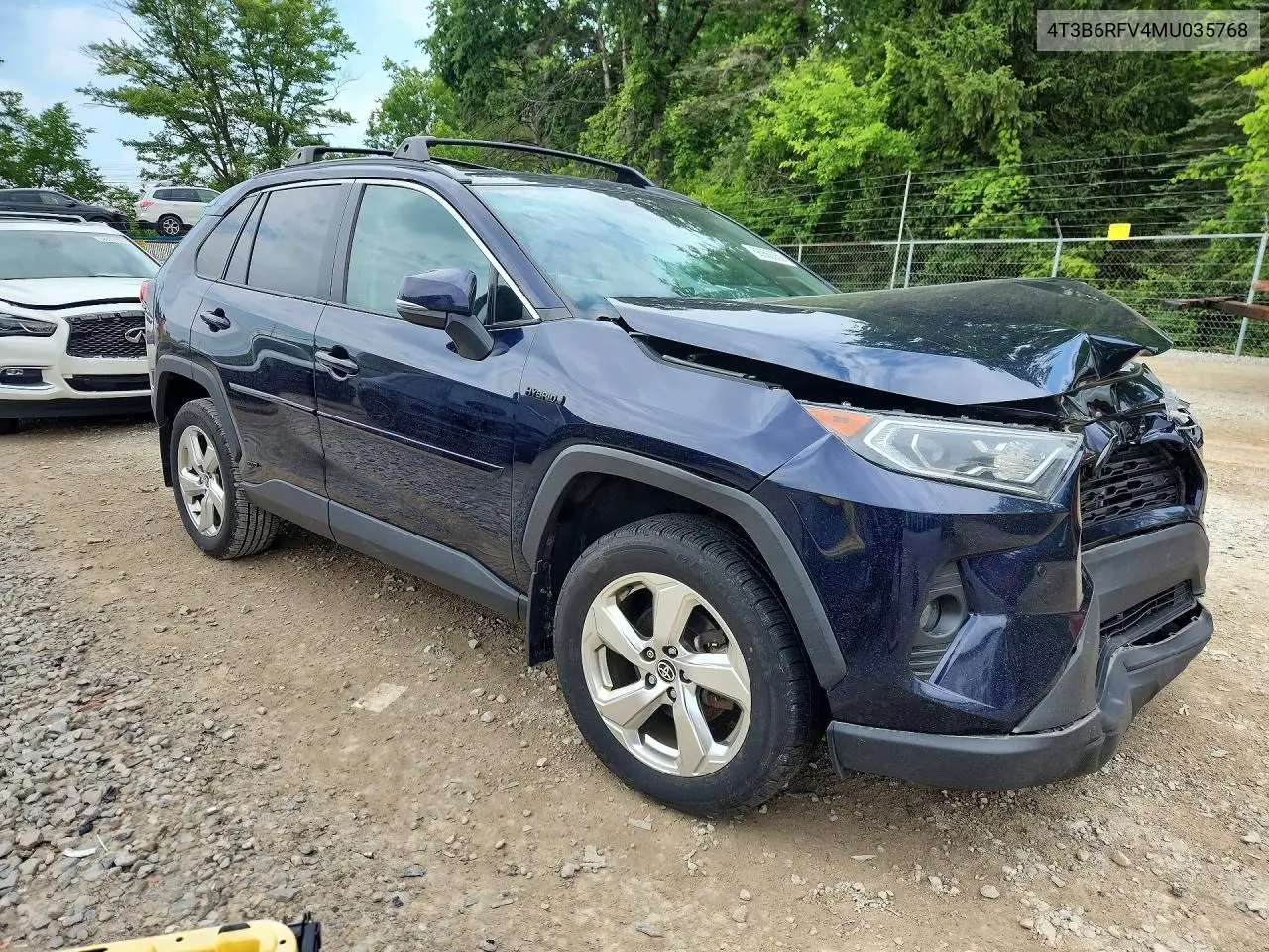2021 Toyota Rav4 Hybrid Xle Premium VIN: 4T3B6RFV4MU035768 Lot: 58969356