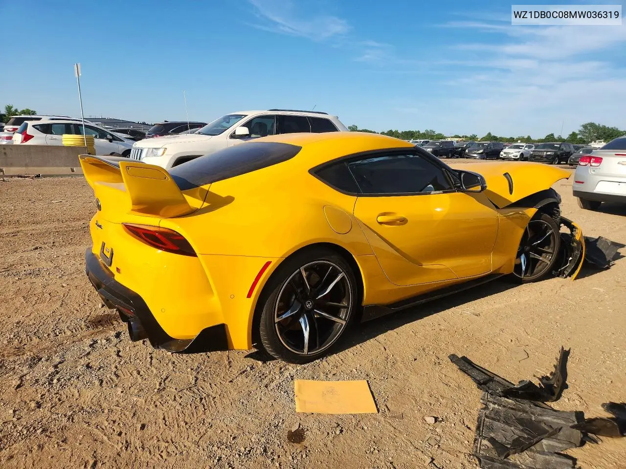 2021 Toyota Gr Supra 3.0 Premium VIN: WZ1DB0C08MW036319 Lot: 60649506