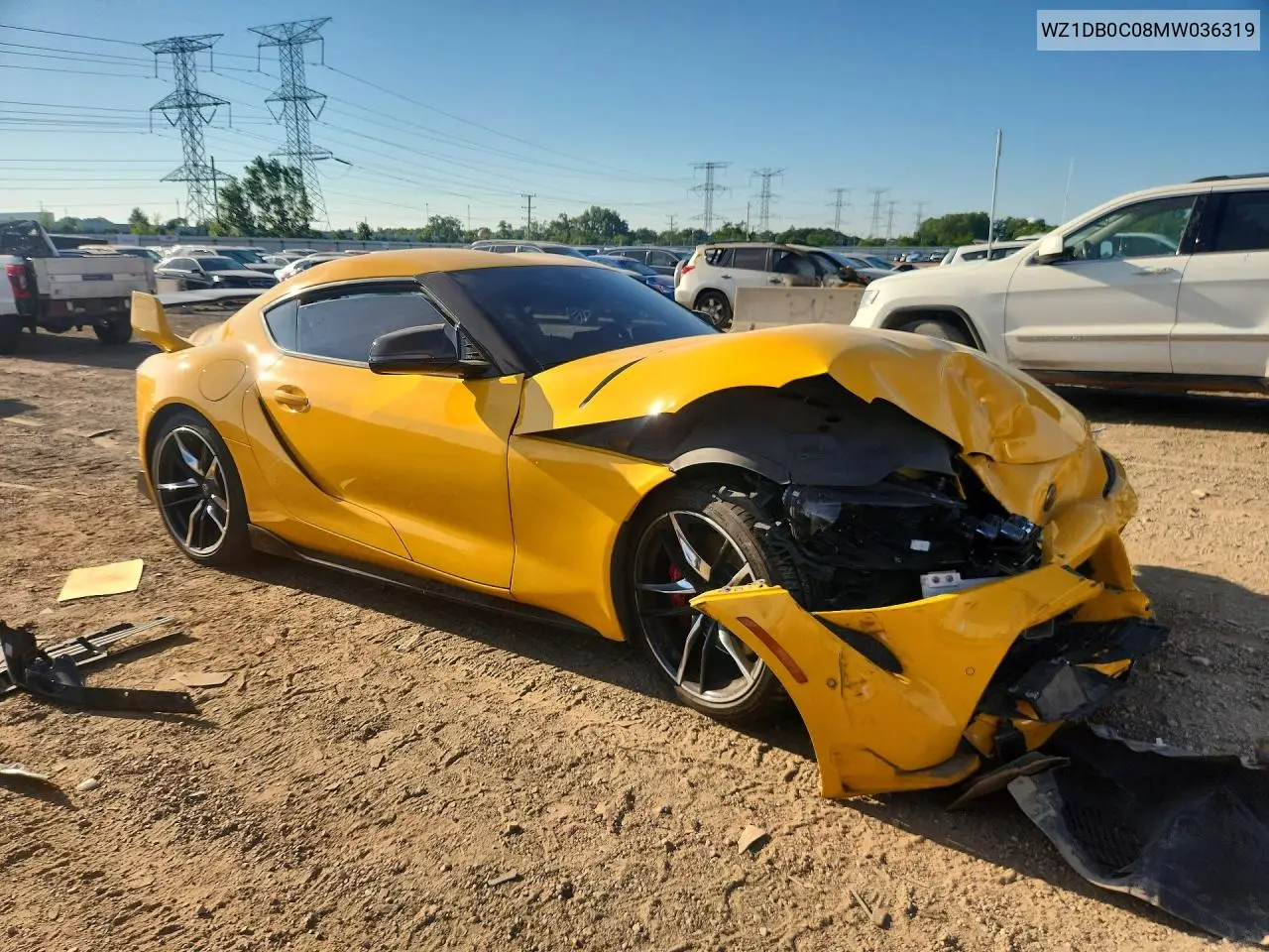 2021 Toyota Gr Supra 3.0 Premium VIN: WZ1DB0C08MW036319 Lot: 60649506