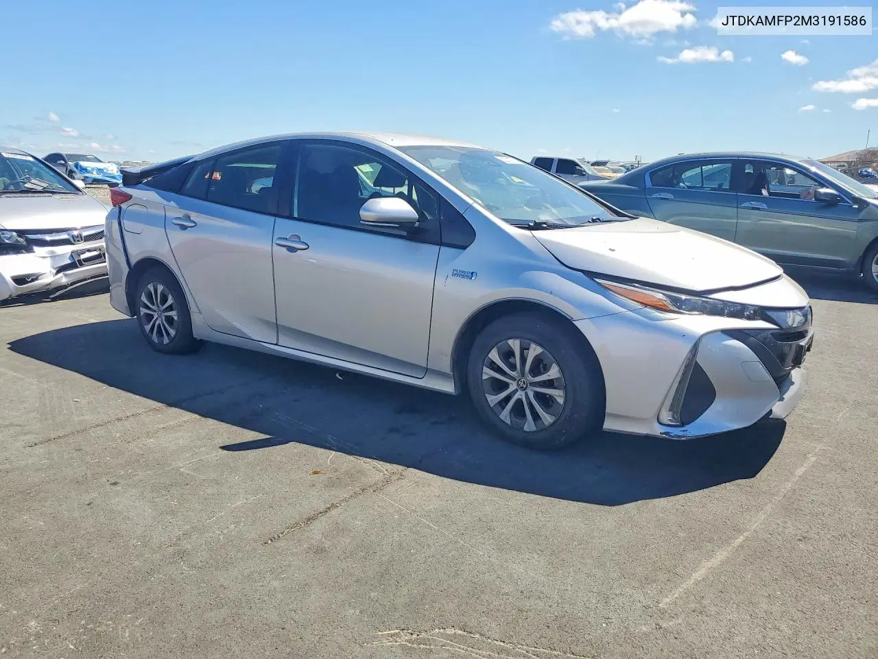 2021 Toyota Prius Prime Le VIN: JTDKAMFP2M3191586 Lot: 62031976