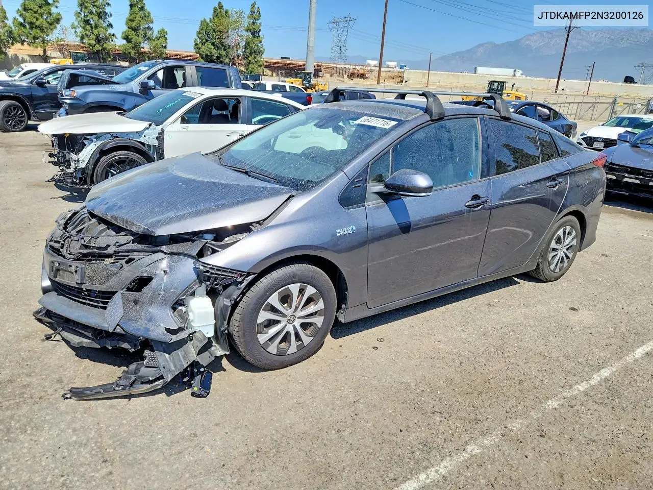 2022 Toyota Prius Prime Xle VIN: JTDKAMFP2N3200126 Lot: 56471716
