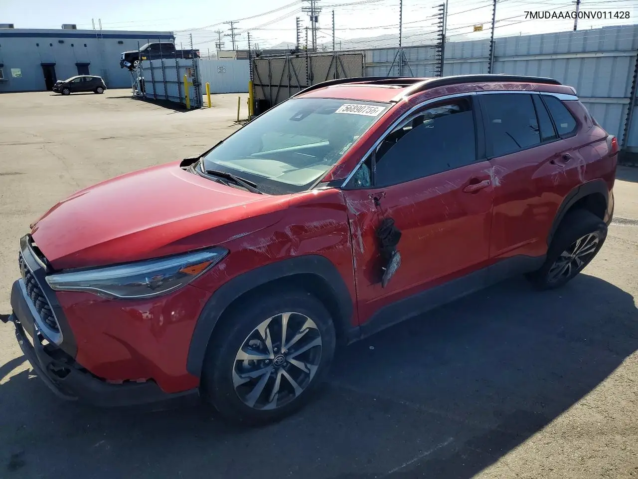 2022 Toyota Corolla Cross Xle VIN: 7MUDAAAG0NV011428 Lot: 56890756