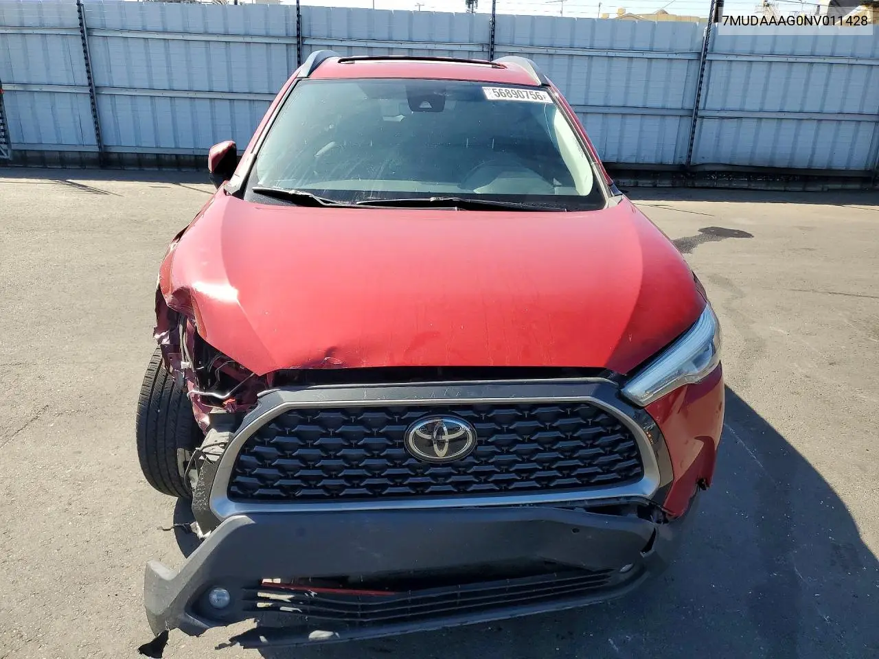 2022 Toyota Corolla Cross Xle VIN: 7MUDAAAG0NV011428 Lot: 56890756