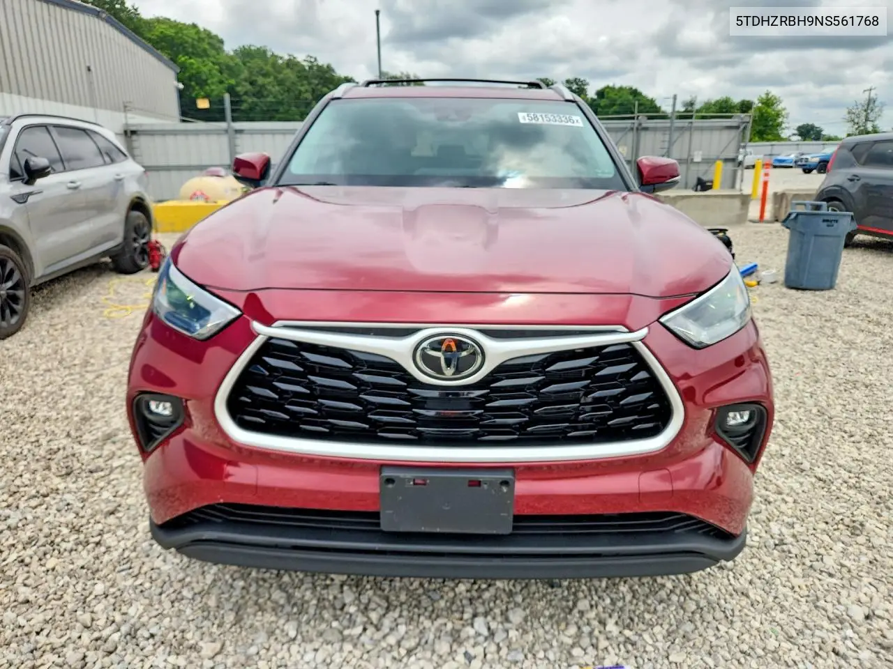 2022 Toyota Highlander Xle VIN: 5TDHZRBH9NS561768 Lot: 58153336