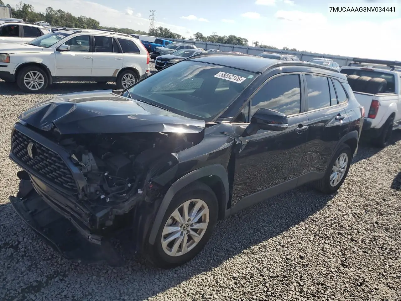 2022 Toyota Corolla Cross Le VIN: 7MUCAAAG3NV034441 Lot: 58202186
