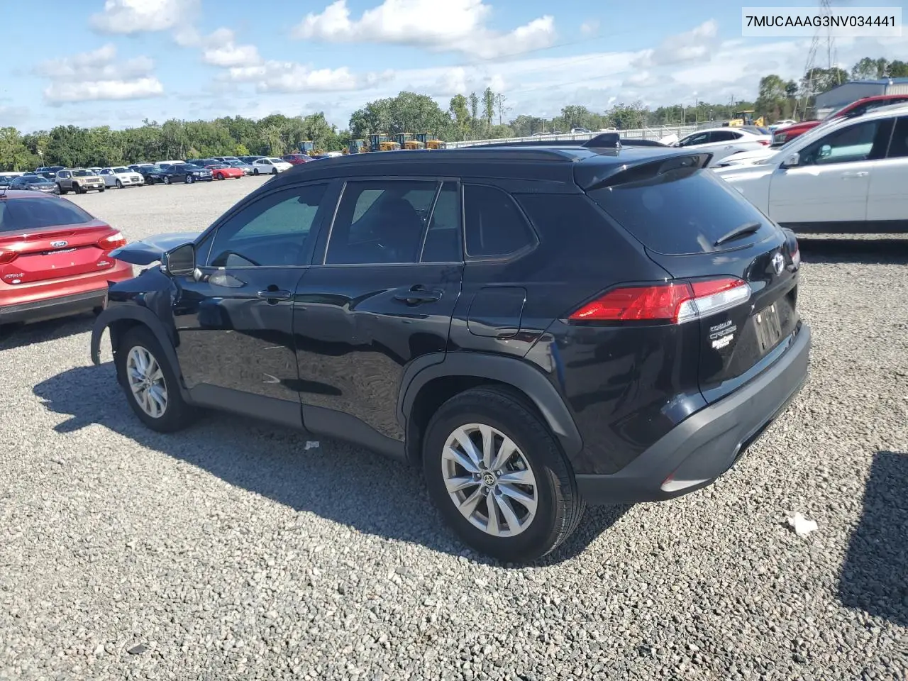 2022 Toyota Corolla Cross Le VIN: 7MUCAAAG3NV034441 Lot: 58202186