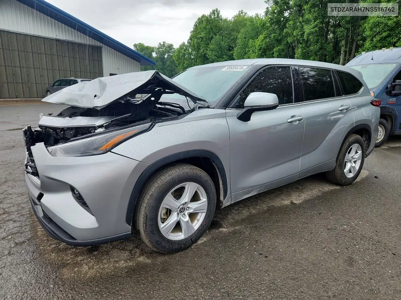 2022 Toyota Highlander Hybrid Le VIN: 5TDZARAH7NS516762 Lot: 58605476