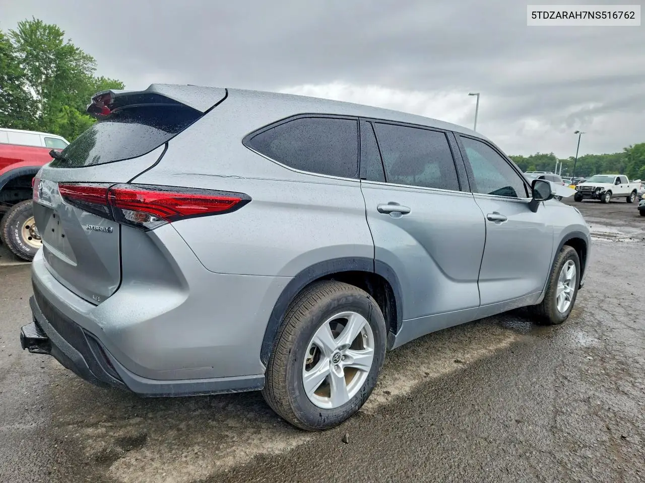 2022 Toyota Highlander Hybrid Le VIN: 5TDZARAH7NS516762 Lot: 58605476