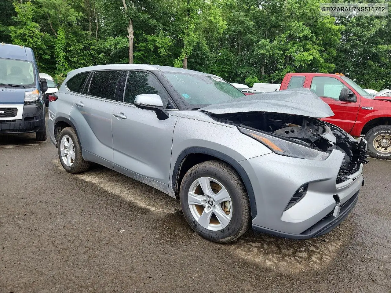 2022 Toyota Highlander Hybrid Le VIN: 5TDZARAH7NS516762 Lot: 58605476