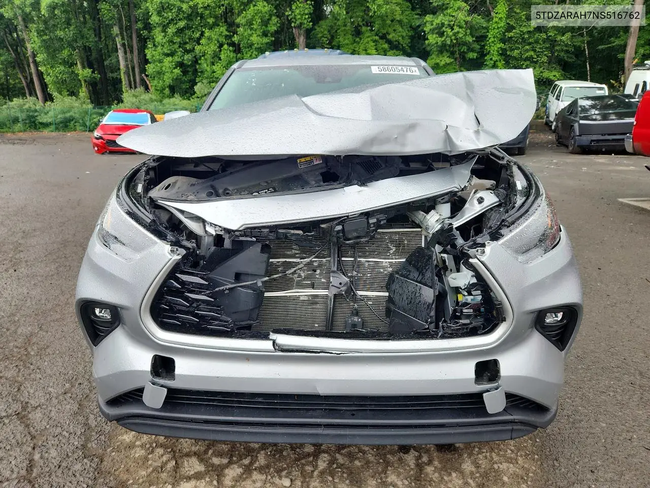 2022 Toyota Highlander Hybrid Le VIN: 5TDZARAH7NS516762 Lot: 58605476