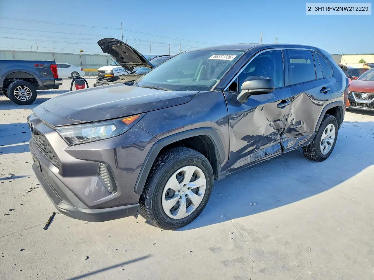 2022 Toyota Rav4 Le VIN: 2T3H1RFV2NW212229 Lot: 58731236