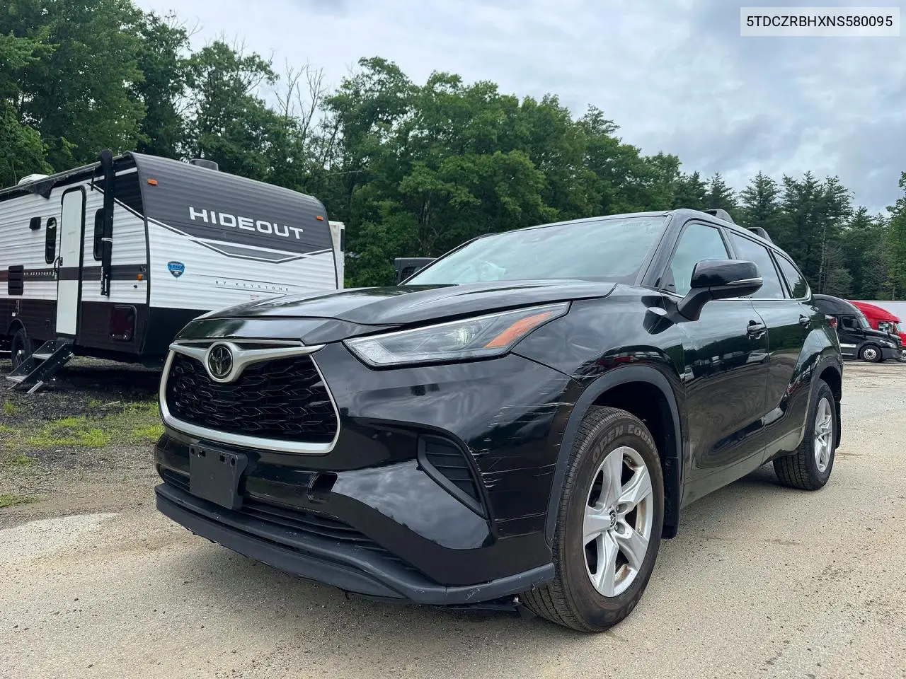 2022 Toyota Highlander L VIN: 5TDCZRBHXNS580095 Lot: 58818586