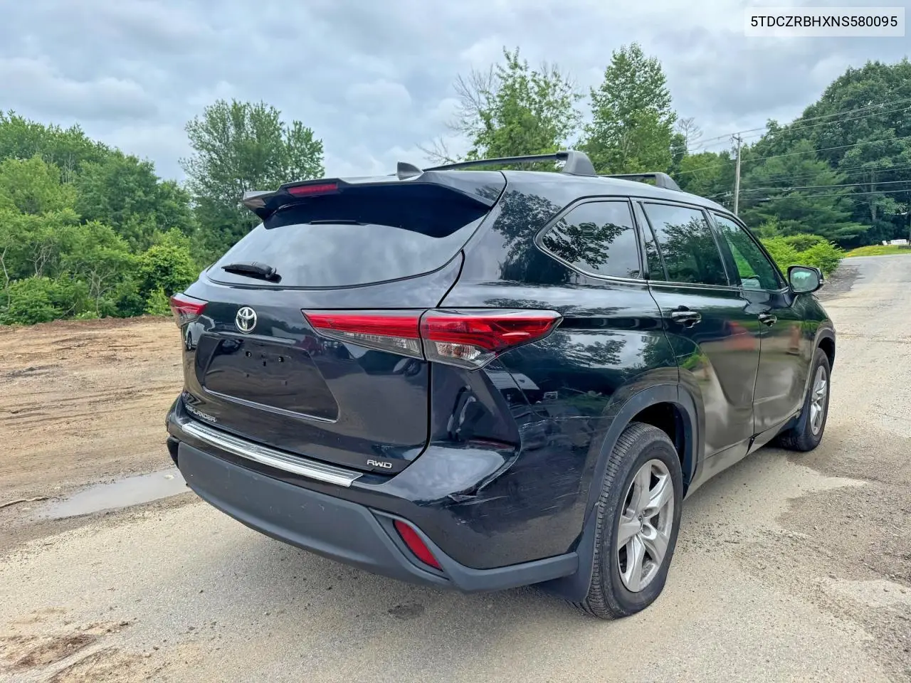 2022 Toyota Highlander L VIN: 5TDCZRBHXNS580095 Lot: 58818586