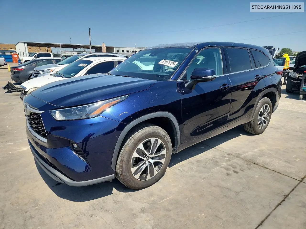 2022 Toyota Highlander Hybrid Xle VIN: 5TDGARAH4NS511395 Lot: 61871726