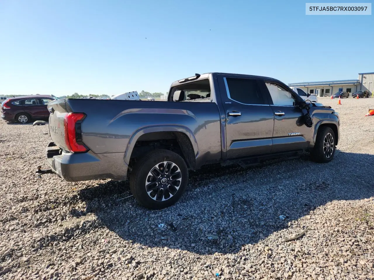 2024 Toyota Tundra Crewmax Limited VIN: 5TFJA5BC7RX003097 Lot: 55907806