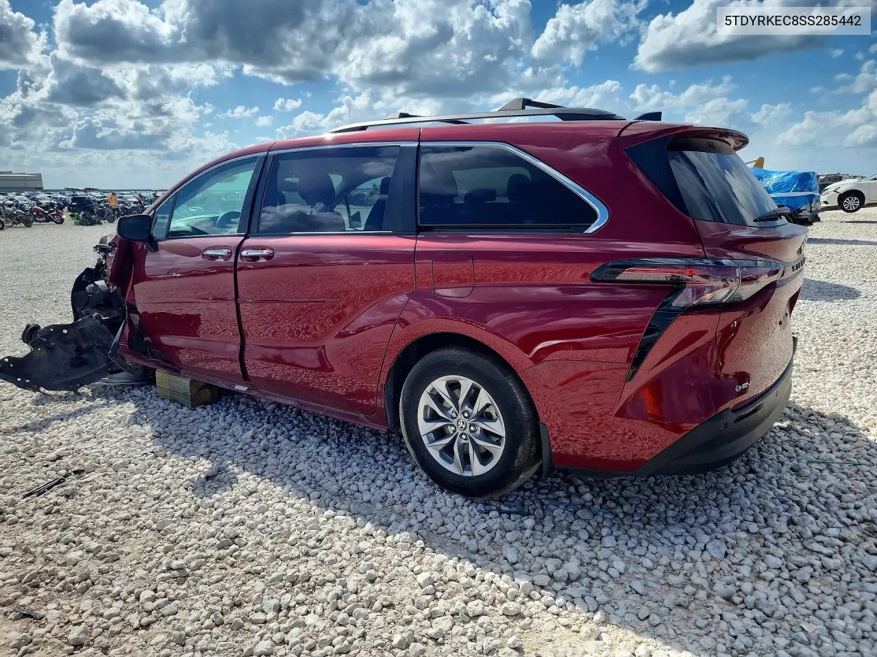 2025 Toyota Sienna Xle 8-Passenger VIN: 5TDYRKEC8SS285442 Lot: 57308076