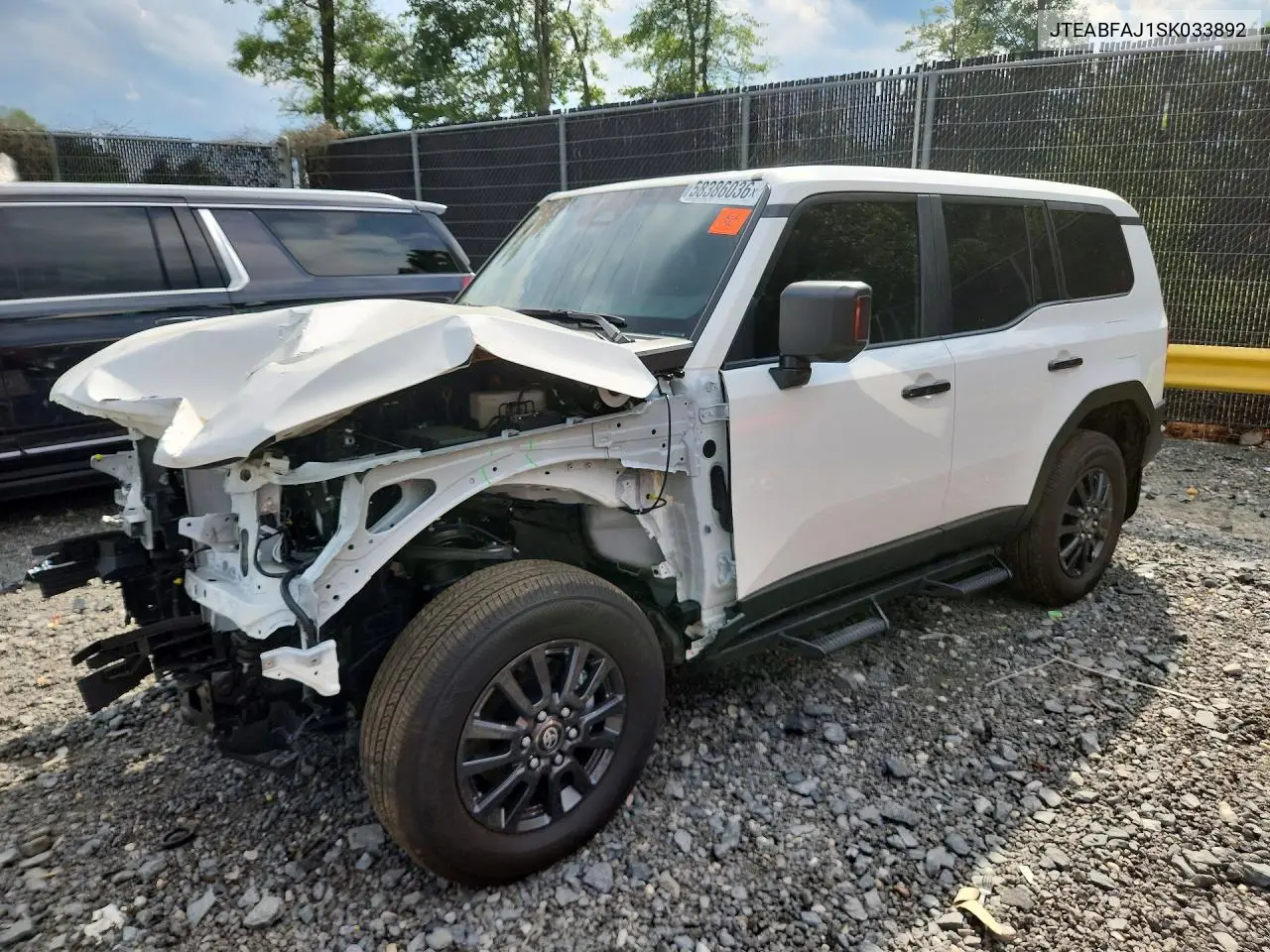 2025 Toyota Land Cruiser 1958 VIN: JTEABFAJ1SK033892 Lot: 58386036
