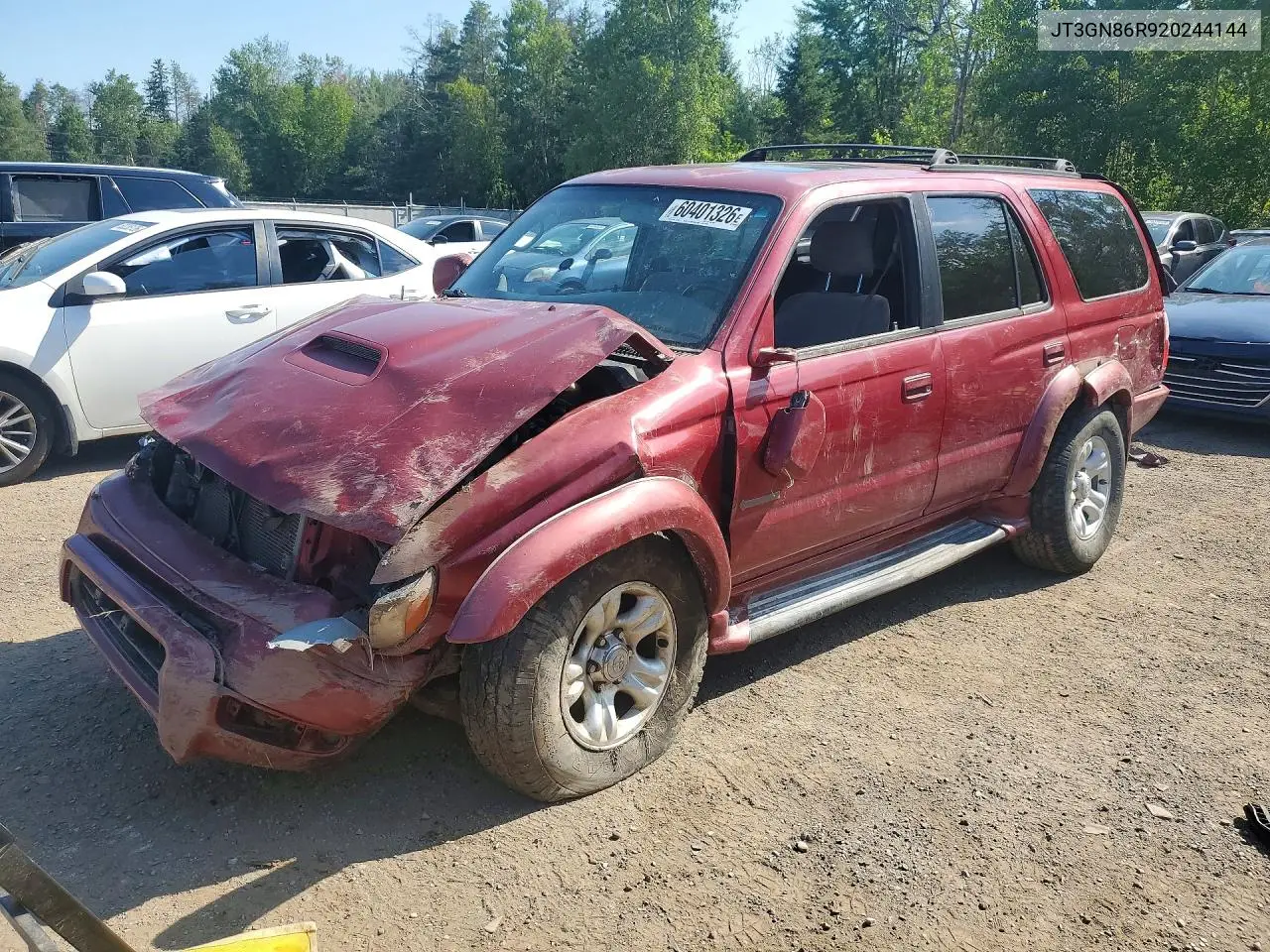 2002 Toyota 4 Runner S VIN: JT3GN86R920244144 Lot: 60401326