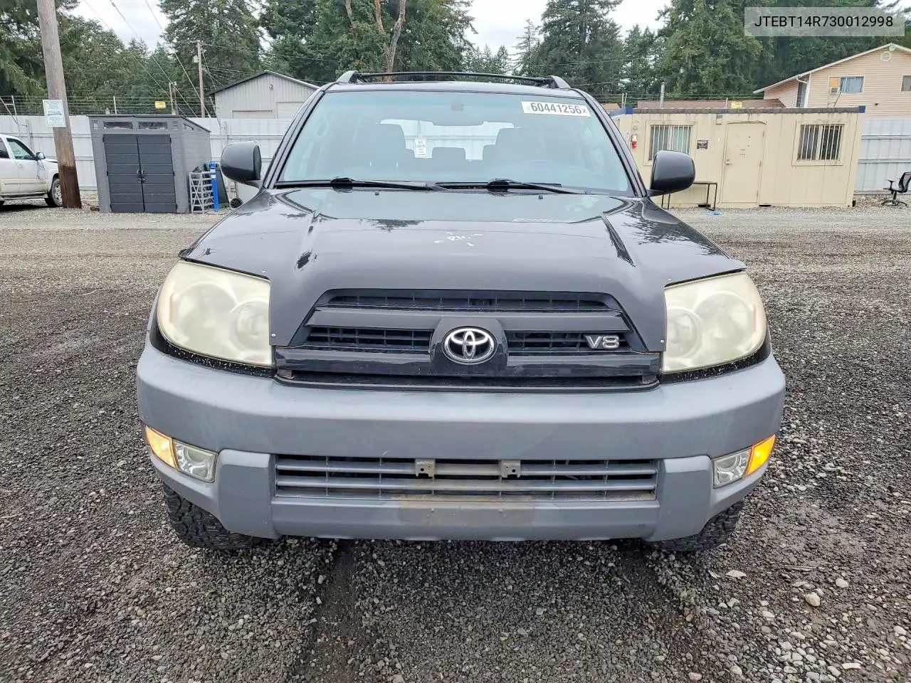 2003 Toyota 4Runner Sr5 VIN: JTEBT14R730012998 Lot: 60441256