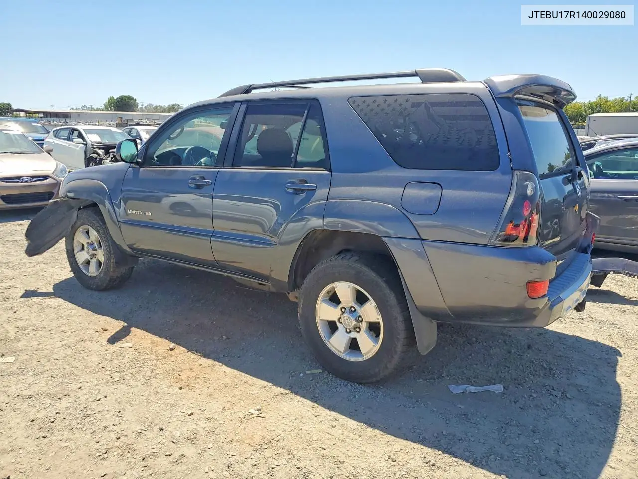 2004 Toyota 4Runner Limited VIN: JTEBU17R140029080 Lot: 60878486