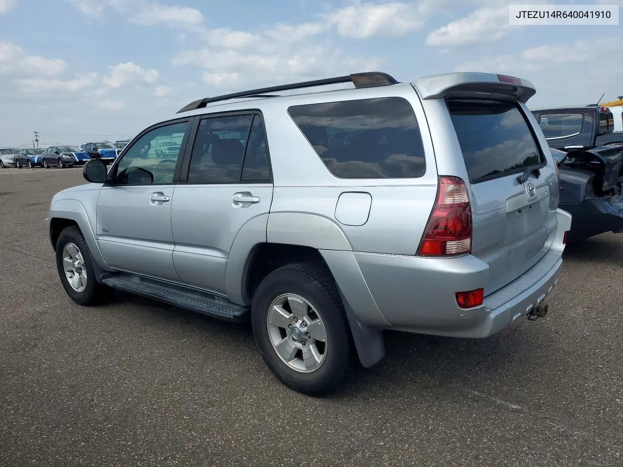 2004 Toyota 4Runner Sr5 VIN: JTEZU14R640041910 Lot: 60898656
