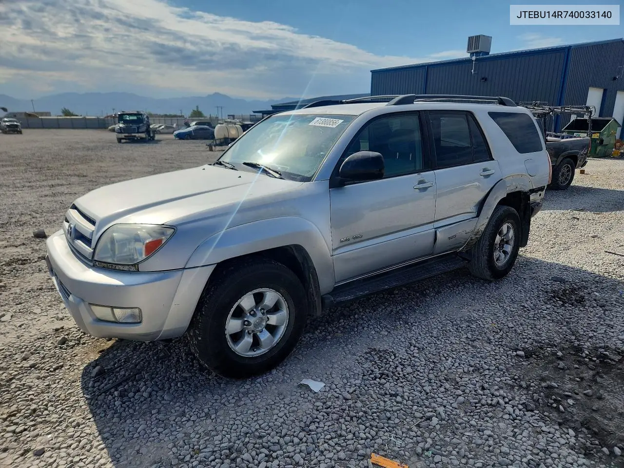 2004 Toyota 4Runner Sr5 VIN: JTEBU14R740033140 Lot: 61380856