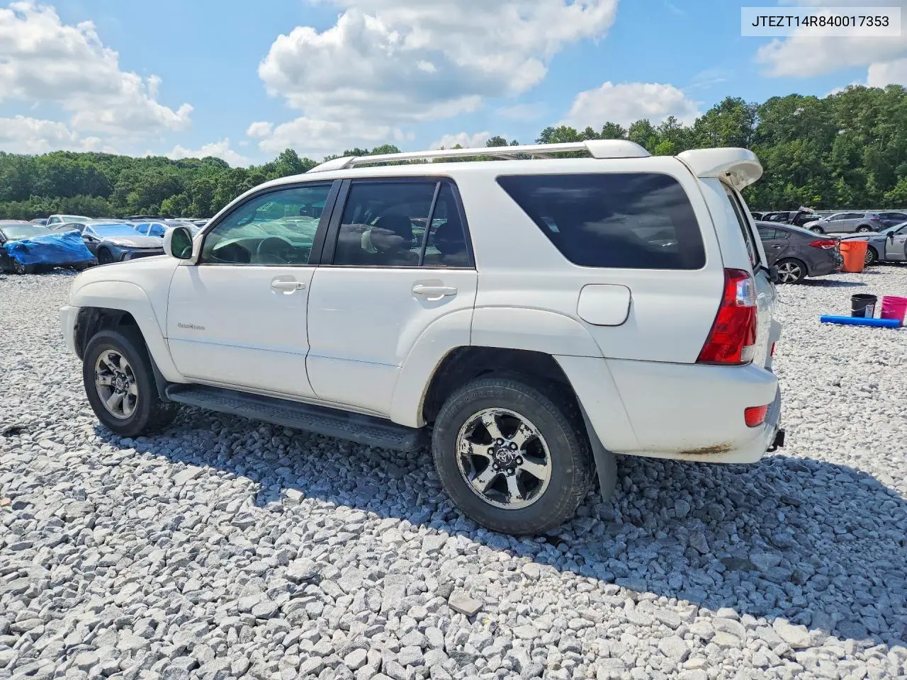 2004 Toyota 4Runner Sr5 VIN: JTEZT14R840017353 Lot: 61598846