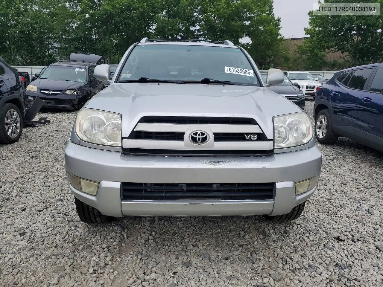 2004 Toyota 4Runner Limited VIN: JTEBT17R040038193 Lot: 61635686