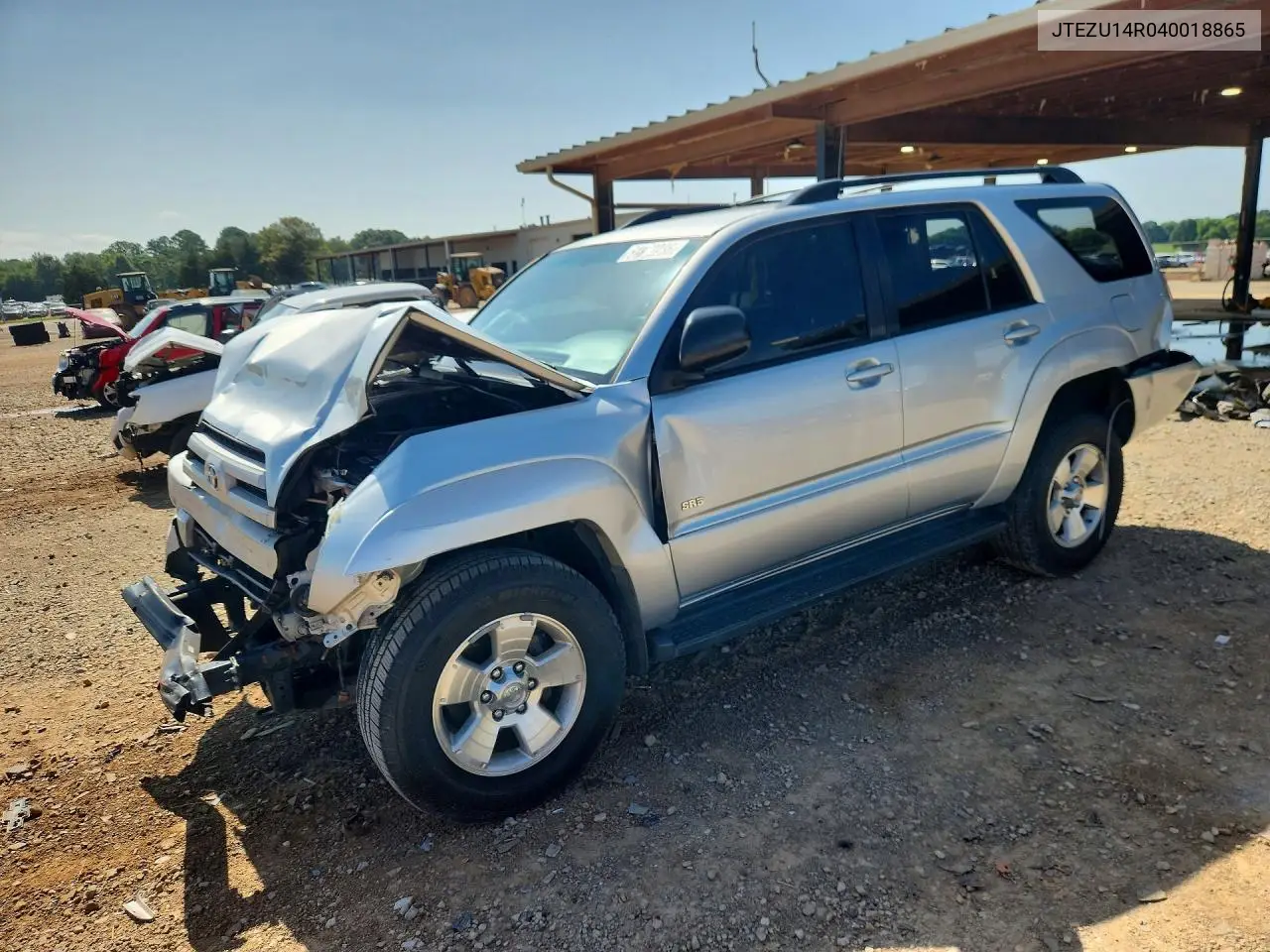 2004 Toyota 4Runner Sr5 VIN: JTEZU14R040018865 Lot: 61872236