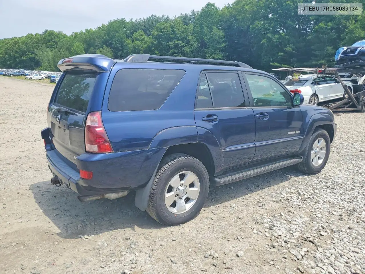 2005 Toyota 4Runner Limited VIN: JTEBU17R058039134 Lot: 56246556