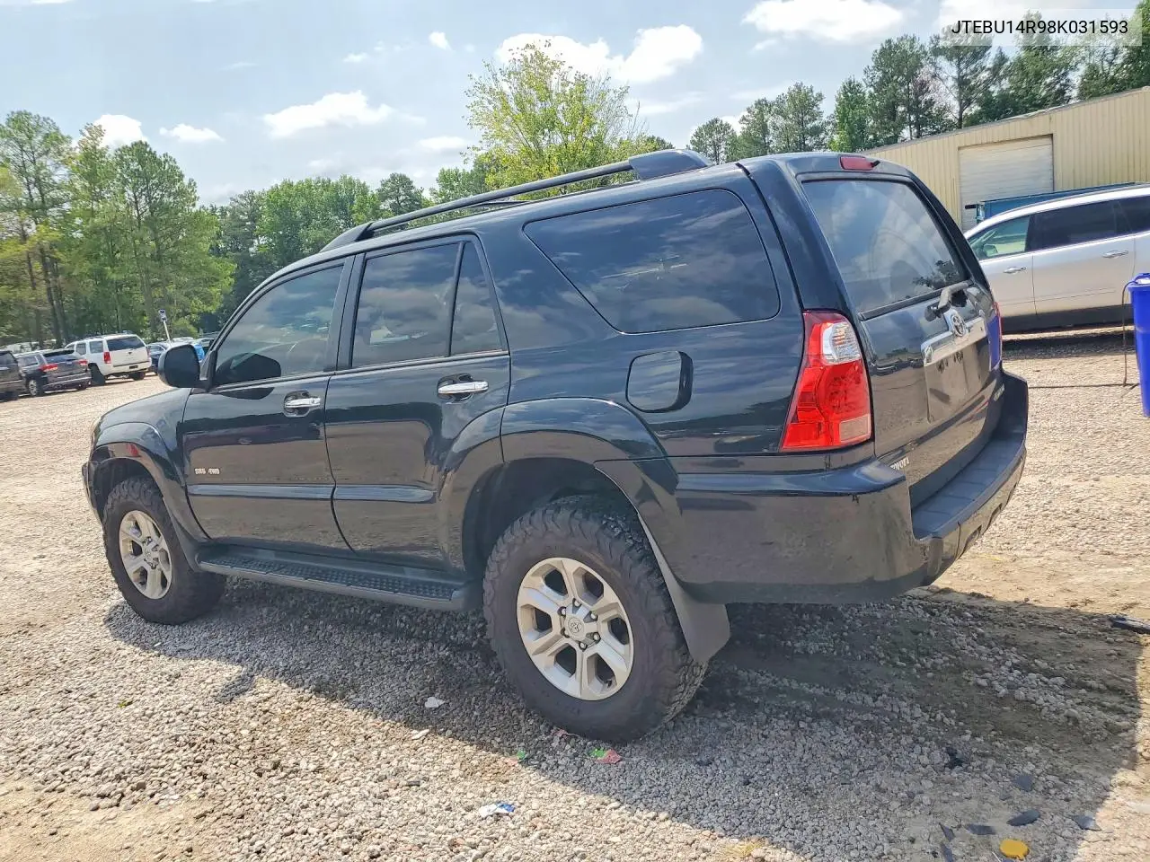 2008 Toyota 4Runner Sr5 VIN: JTEBU14R98K031593 Lot: 61242756