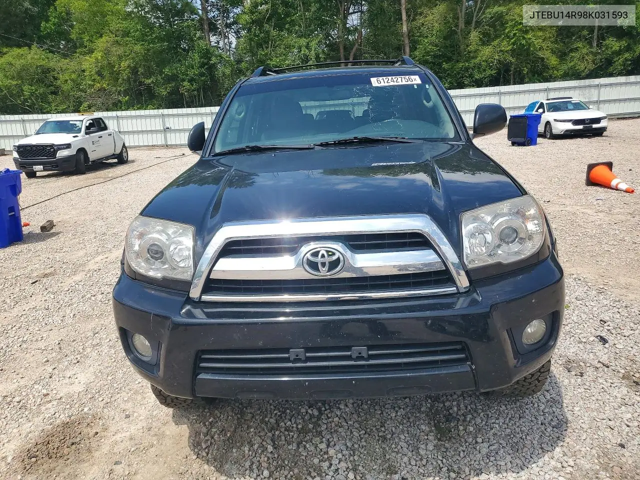 2008 Toyota 4Runner Sr5 VIN: JTEBU14R98K031593 Lot: 61242756