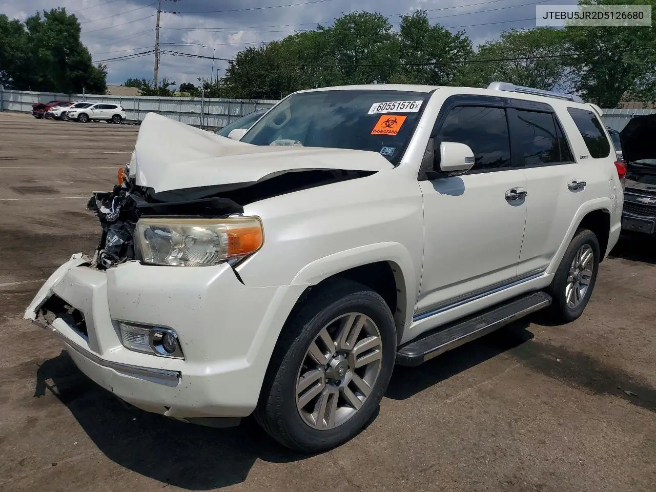2013 Toyota 4Runner Limited VIN: JTEBU5JR2D5126680 Lot: 60551576