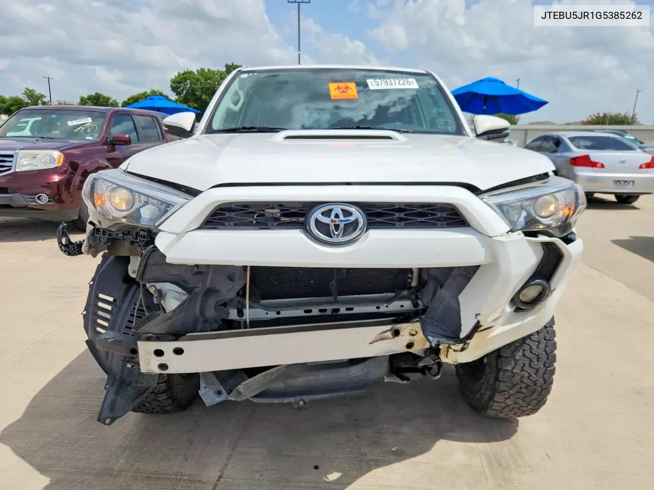 2016 Toyota 4Runner Trail Premium VIN: JTEBU5JR1G5385262 Lot: 57937226