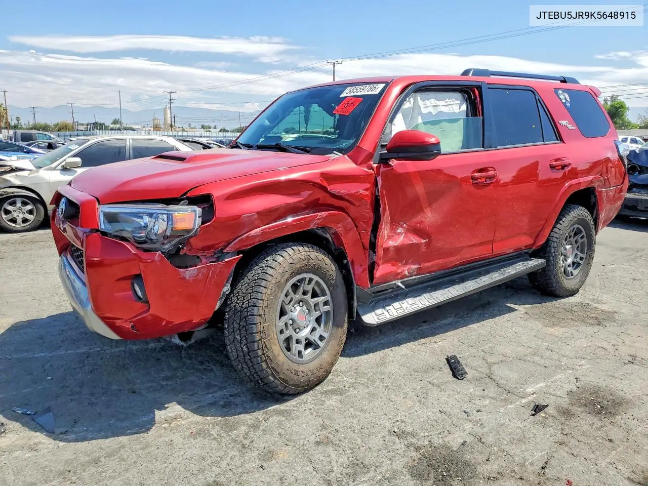 2019 Toyota 4Runner Trd Off-Road VIN: JTEBU5JR9K5648915 Lot: 58559786
