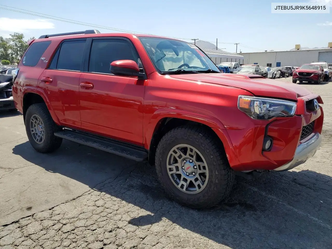 2019 Toyota 4Runner Trd Off-Road VIN: JTEBU5JR9K5648915 Lot: 58559786
