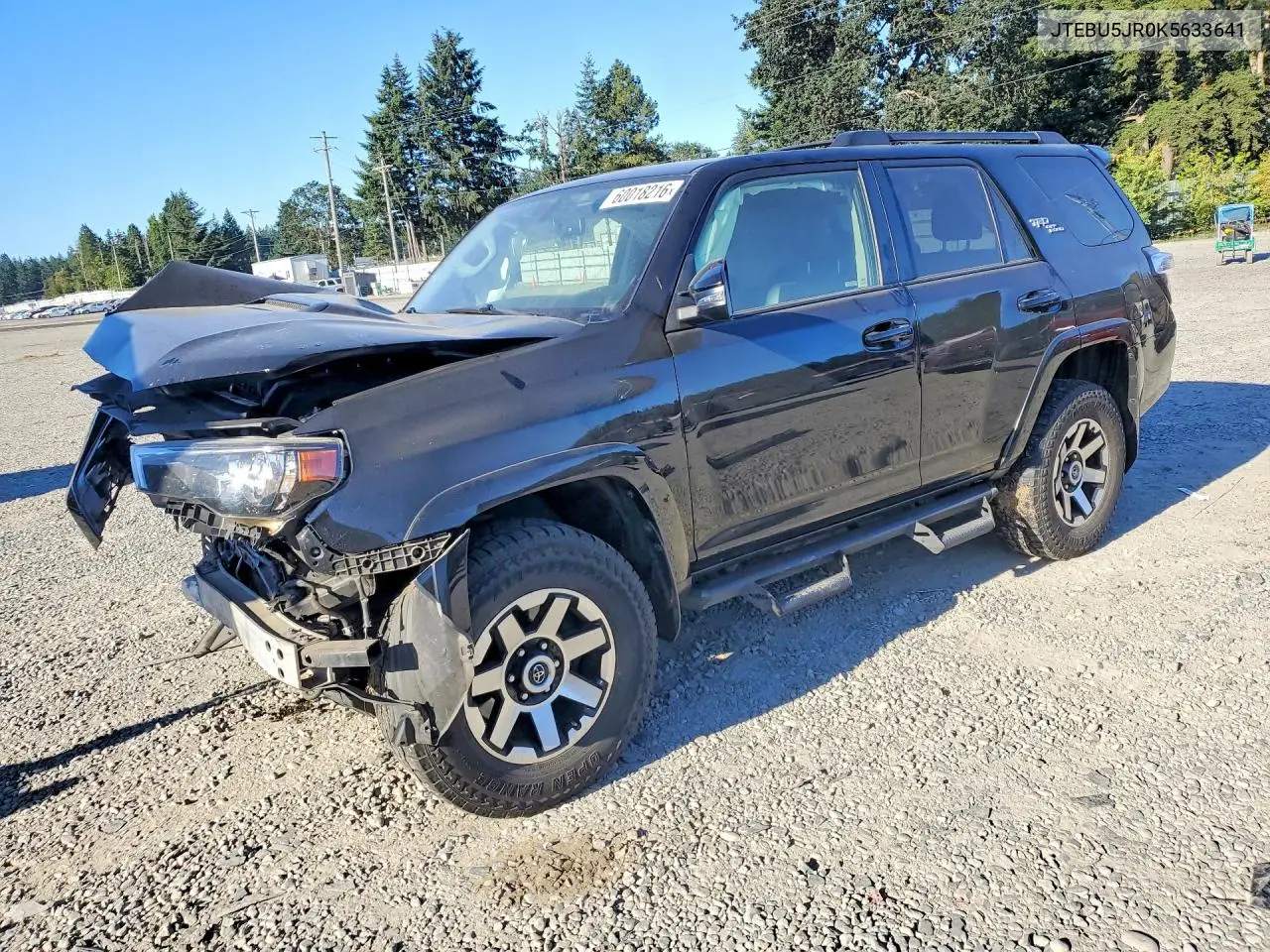 2019 Toyota 4Runner Trd Off-Road Premium VIN: JTEBU5JR0K5633641 Lot: 60018216
