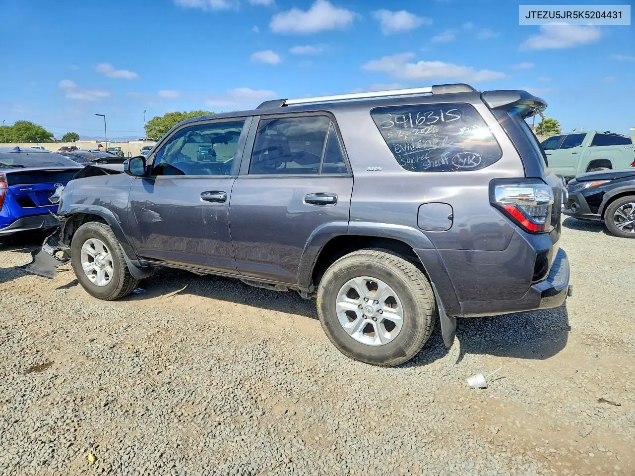 2019 Toyota 4Runner Sr5 VIN: JTEZU5JR5K5204431 Lot: 85966705