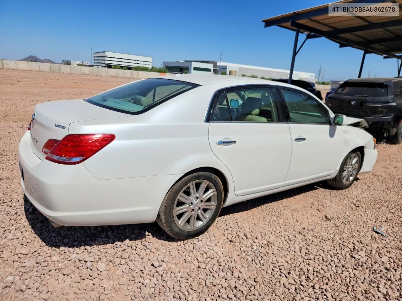 2010 Toyota Avalon Limited VIN: 4T1BK3DB8AU362678 Lot: 60500456
